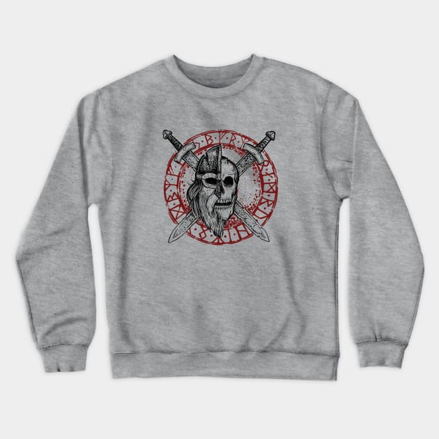 Undead viking warrior with runes tee Crewneck Sweatshirt by BlackForge